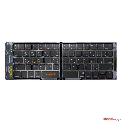 کیبورد بلوتوثی بیسیم تاشو پرودو مدل PORODO Crystal Shell PD-ETK03